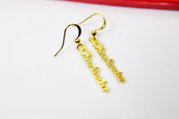 Gold Plated Cheerleader Charm Earrings, Cheerleader Words Monogram Jewelry, Cheerleader Gift, N2752