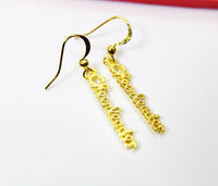 Gold Plated Cheerleader Charm Earrings, Cheerleader Words Monogram Jewelry, Cheerleader Gift, N2752