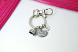 Silver Football Helmet Charm Keychain, Football Charm, Helmet Charm, Sport Charm, Football Mom Team Coach Gift, Personalized Custom, N681B