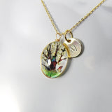 Best Christmas Gift, Tree Charm Necklace, Pressed Flower Necklace, Gardening Gift, Pressed Flower Jewelry, Personalized Jewelry, N2356