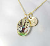 Best Christmas Gift, Tree Charm Necklace, Pressed Flower Necklace, Gardening Gift, Pressed Flower Jewelry, Personalized Jewelry, N2356
