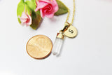 Quartz Nugget Charm Necklace, April Birthstone, Natural Gemstone Jewelry, N2766
