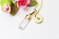 Quartz Nugget Charm Necklace, April Birthstone, Natural Gemstone Jewelry, N2766