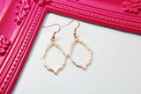Rose Gold Rhombus Charm Earrings, Rhombus Flower Charm, Geometric Jewelry, Girlfriend Gift, N2781