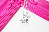 Silver Class of 2023 Charm Necklace, Years Graduation Gifts, Personalized Grad Gift, N2598