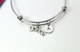 Silver Dance Charm Bracelet, Dancer Gifts, Ballet Dance Charm, Ballet Gifts, Personalized Custom Monogram, N2602