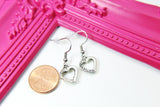 Silver Heart Charm Dangle Earrings, N2606