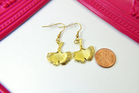 Gingko Earrings Gold Gingko Leaf Charm Dangle Earrings Gingko Leaf Charm Gingko Leaf Charm Drop Earrings Gold Earrings Leaf Jewelry