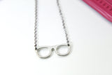 Eyeglasses Necklace, Reading Glasses Charm, Bookworm Gift, Eye Care Gift, Optometry Gift, Eye Doctor Gift, Optometrist Gift, N1413B