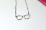 Eyeglasses Necklace, Reading Glasses Charm, Bookworm Gift, Eye Care Gift, Optometry Gift, Eye Doctor Gift, Optometrist Gift, N1413B