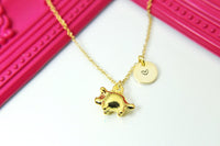 Gold Pig Charm Necklace, Pig Charm, Farm Animal Gift, Pet Pig Charm, Pet Gift, Piggy Bank Charm Necklace, Piggy Bank Charm, N328