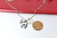 Silver Donkey Charm Necklace, Donkey Charm, Farm Animal Charm, Farmer Gift, Pet Gift, Mini Horse Charm, Personalized Custom Monogram, N2629