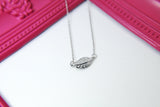 Silver Leaf Necklace, Leaf Charm, Dainty Necklace, Mother's Day Gift, Bridesmaids Gift, N4854B