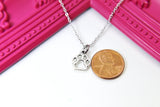 Silver Paw Charm Necklace, Dog Paw Charm, Cat Paw Charm, Pet Gift, Bear Paw Charm, Vet Gift, Customized Jewelry, N2640