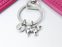 Silver Cow Charm Keychain, Cow Charm, Farmer Gift, Farm Animal Charm, Personalized Customized Monogram, N2641