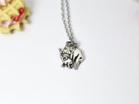 Silver Mom Baby Elephant Necklace, Mother Daughter Gifts, Mother and Baby Elephant Necklace, N1311A