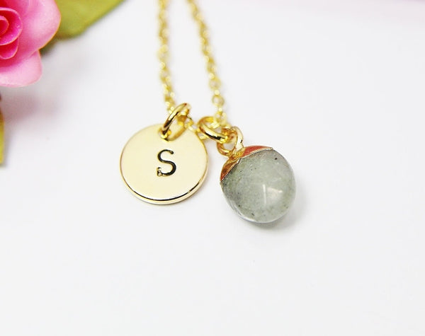 Labradorite Necklace, Natural Gemstone Jewelry N2800