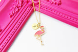 Gold Flamingo Charm Necklace, N2678
