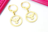 Gold Dove Charm Earrings, Dove Charm, Peace Dove Bird Jewelry, Miniature Jewelry, N2694