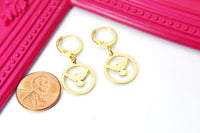 Gold Dove Charm Earrings, Dove Charm, Peace Dove Bird Jewelry, Miniature Jewelry, N2694