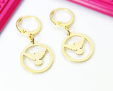 Gold Dove Charm Earrings, Dove Charm, Peace Dove Bird Jewelry, Miniature Jewelry, N2694