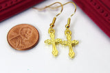 Gold Cross Charm Earrings, Beautiful Cross Earrings, Cross Jewelry, N2709