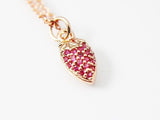 Rose Gold Strawberry Necklace, Rose Gold Necklace, Dainty Necklace, Delicate Jewelry, Minimal Necklace, Modern Necklace, N2736