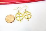 14K Gold Plated Clover Charm Earrings, Shamrock Clover Jewelry, Mother's Day Jewelry, Mother's Day Gift, N2751