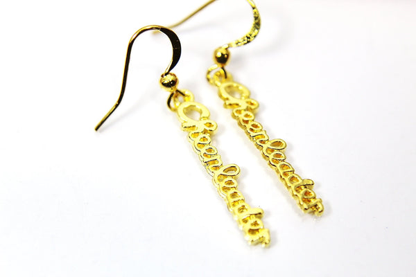 Gold Plated Cheerleader Charm Earrings, Cheerleader Words Monogram Jewelry, Cheerleader Gift, N2752