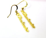 Gold Plated Cheerleader Charm Earrings, Cheerleader Words Monogram Jewelry, Cheerleader Gift, N2752