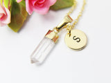 Quartz Nugget Charm Necklace, April Birthstone, Natural Gemstone Jewelry, N2766