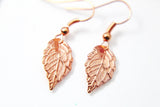 Rose Gold Leaf Charm Earrings, Leaf Charm, Autumn Fall Jewelry,  Natural Jewelry, N2772