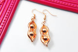 Rose Gold Two Peas In A Pod Charm Earrings, Two Peas In A Pod  Charm, Peapod Jewelry, Girlfriend Gift, N2783
