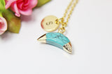 Crescent Necklace, Moon Necklace, Turquoise Necklace, Gemstone Jewelry N2814