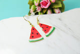 Red Watermelon Earrings, Gold Watermelon Charm Earrings, Watermelon Fruit Jewelry, Summer Fun Food, Miniature Earrings, Summer Gift, N2099E