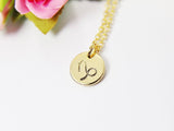 Gold Capricorn Charm Necklace, Small Zodiac Horoscope Charm, 18K Gold over Brass, Astrological Zodiac Signs, Zodiac Symbols, Birthday, N2834
