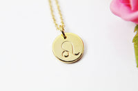 Gold Leo Charm Necklace, Zodiac Horoscope Charm, 18K Gold over Brass, Astrological Zodiac Signs, Zodiac Symbols, Birthday, N2842