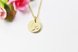 Gold Capricorn Charm Necklace, Small Zodiac Horoscope Charm, 18K Gold over Brass, Astrological Zodiac Signs, Zodiac Symbols, Birthday, N2834
