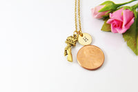 Torch Necklace, Gold Hand with Torch Charm Necklace, Torch Charm, Personalized Gift, N2887