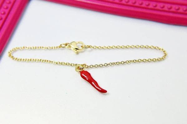 Gold Red Chili Bracelet N1697C