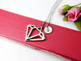 Diamond Shaped Charm Necklace, Geometric, N2876