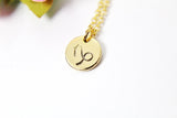 Gold Capricorn Charm Necklace, Small Zodiac Horoscope Charm, 18K Gold over Brass, Astrological Zodiac Signs, Zodiac Symbols, Birthday, N2834