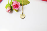 Gold Aquarius Charm Necklace, Small Zodiac Horoscope Charm, 18K Gold over Brass, Astrological Zodiac Signs, Zodiac Symbols, Birthday, N2835