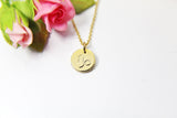 Gold Capricorn Charm Necklace, Small Zodiac Horoscope Charm, 18K Gold over Brass, Astrological Zodiac Signs, Zodiac Symbols, Birthday, N2834
