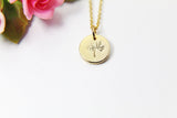 Gold Tree of Life Charm Necklace, Tree of Life Charm, 18K Gold over Brass, Hand Stamp Tree of Life, N2848