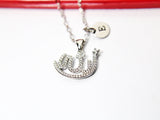 Silver Allah Necklace, Arabic Jewelry, Arabic CZ Diamond Jewelry, Dainty Necklace, Delicate Minimal Necklace, Personalized  Gift, N2925