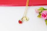 Gold  Red Strawberry Necklace, Daughter Necklace, Gift for Daughter, Daughter Jewelry, Cute Strawberry Jewelry, Personalized Gift, N2930