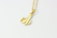 Gold Banana Necklace, Foodie Gift, Sisters Necklace, Gift for Girlfriend, Cousin Birthday Gift, Big Sister Gift, Giggles, Secrets N2886