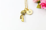 Torch Necklace, Gold Hand with Torch Charm Necklace, Torch Charm, Personalized Gift, N2887