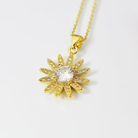 Daisy Necklace, Gold  Daisy Flower Charm Necklace, Flower Charm, Dainty Necklace, Best Friend Gift, Mother Gift, Sister Gift, G178